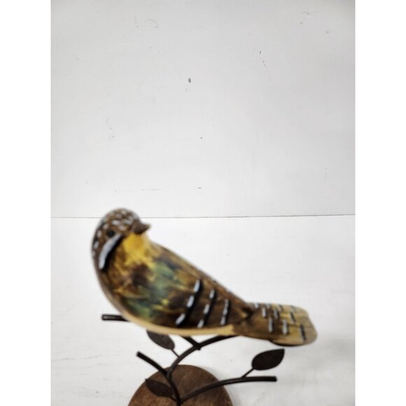 Vintage Bird on Metal Tree Handcrafted Figurine Statue Display Cottagecore - Picture 5 of 13